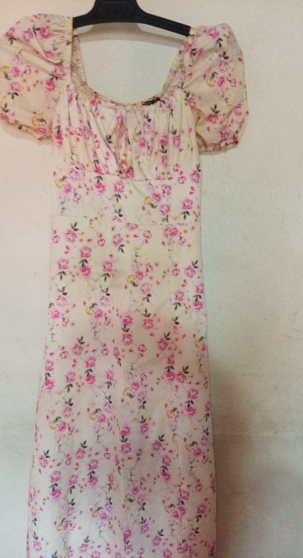 Pembe Desenli Uzun Bohem Elbise - Görsel 2