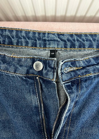 Kadın Gri Bol Kesim Midi Kot Pantolon - Görsel 3