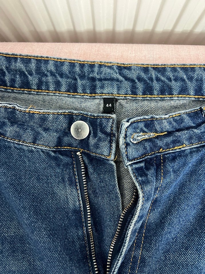 Kadın Gri Bol Kesim Midi Kot Pantolon - Görsel 3