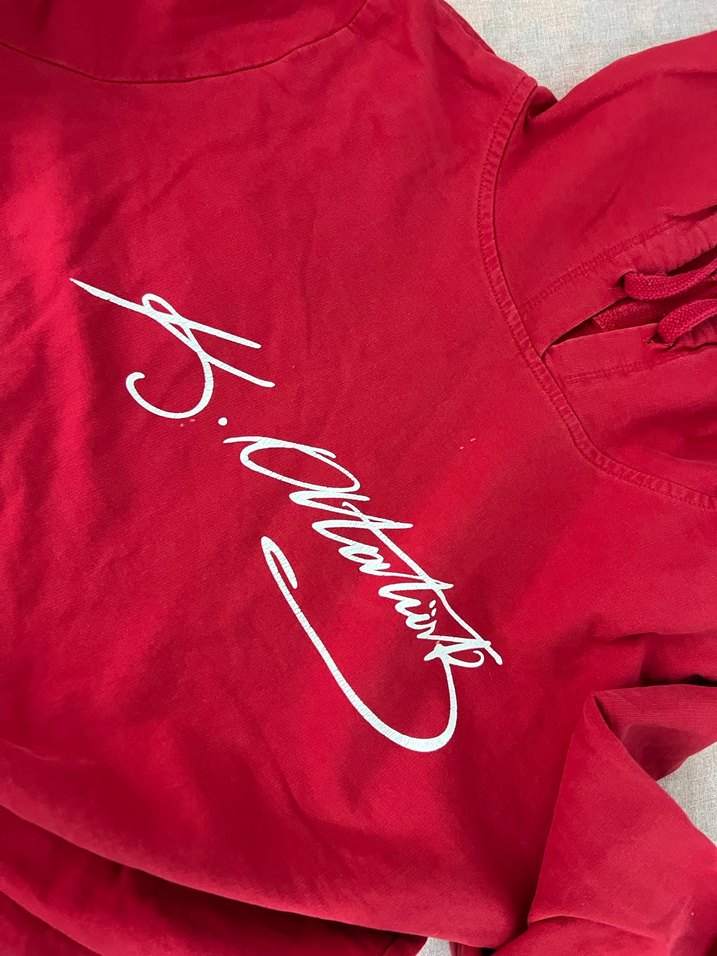 Kırmızı Kapüşonlu Kadın Sweatshirt - Görsel 3