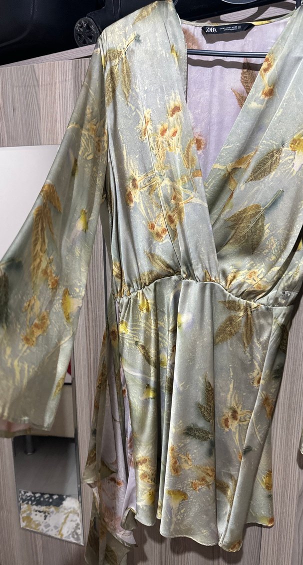 Zara saten elbise mini - Görsel 4