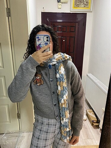 3 renkli puffy atkı