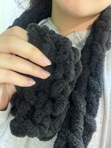 Beden siyah Renk Siyah mikro puffy atkı (micro scarf)
