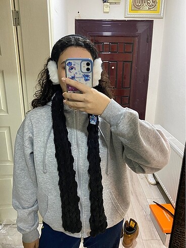 Siyah mikro puffy atkı (micro scarf)