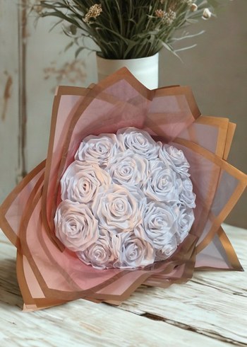 Beyaz Pastel Gül Buketi