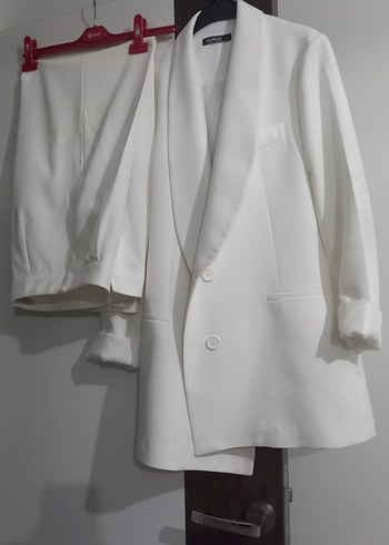 Beyaz Kadın Regular Fit Blazer - Görsel 3