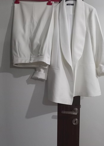 Beyaz Kadın Regular Fit Blazer - Görsel 2