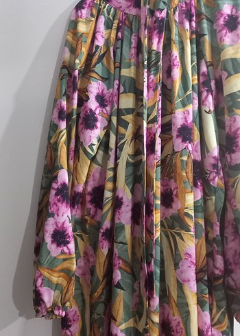 Çiçek Desenli Uzun Bohem Elbise - Görsel 4