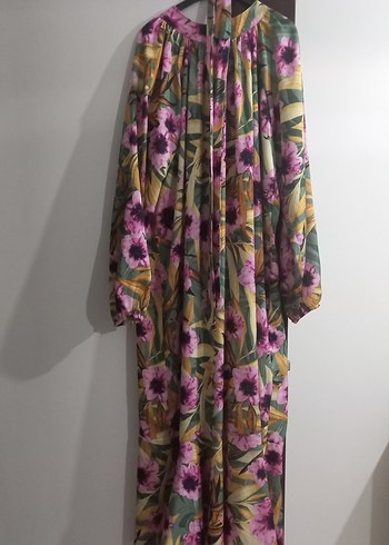 Çiçek Desenli Uzun Bohem Elbise - Görsel 5