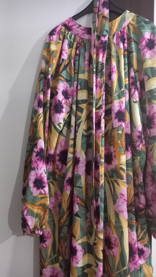 Çiçek Desenli Uzun Bohem Elbise - Görsel 4