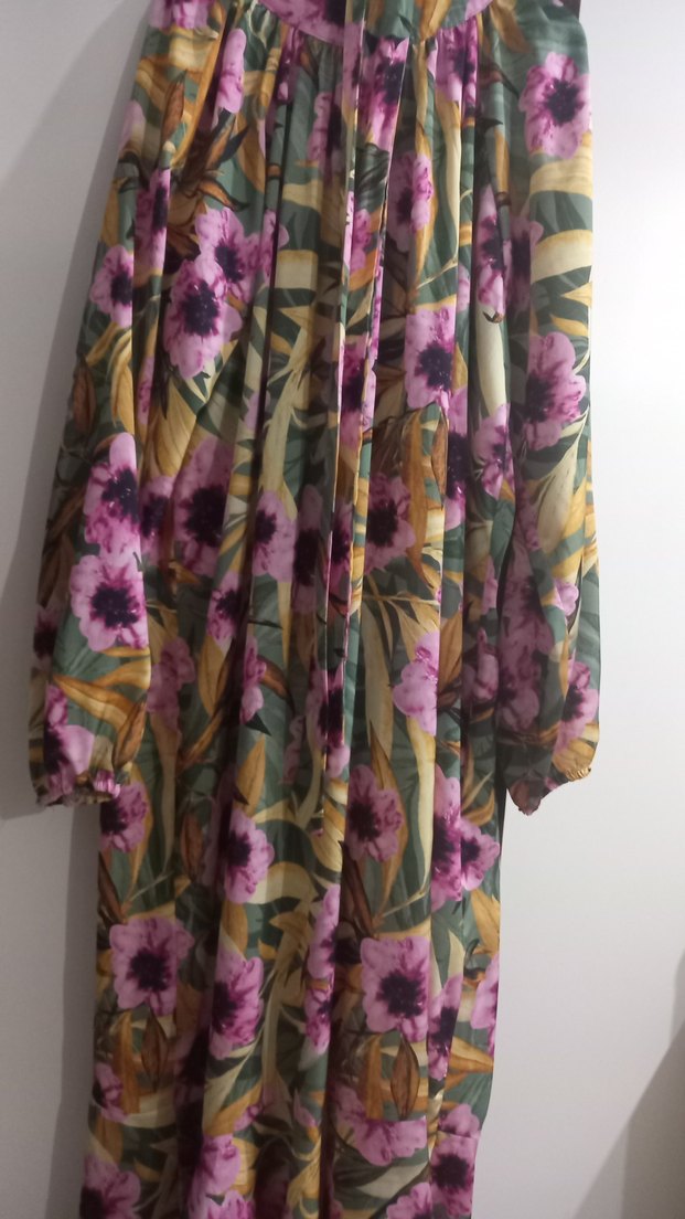 Çiçek Desenli Uzun Bohem Elbise - Görsel 2