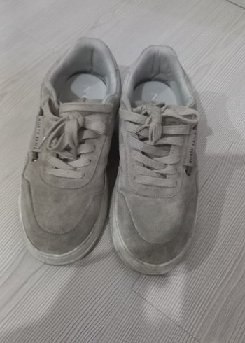 Gri Kadın Spor Ayakkabı Düz Taban - Görsel 3