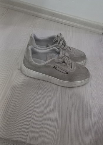 Gri Kadın Spor Ayakkabı Düz Taban - Görsel 5