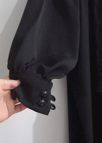 Uzun Siyah Salaş Kadın Elbise - Görsel 2