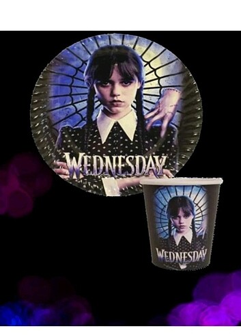 Wednesday tabak ve bardak seti 