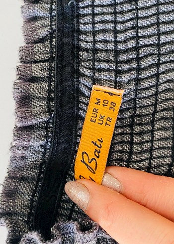 Gri Midi Pilili Etek - Görsel 3