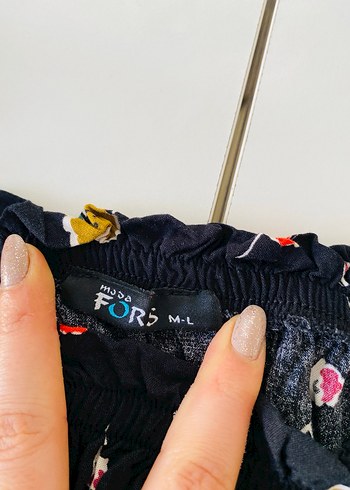 Çiçek Desenli Straplez Fırfırlı Bohem Bluz - Görsel 4