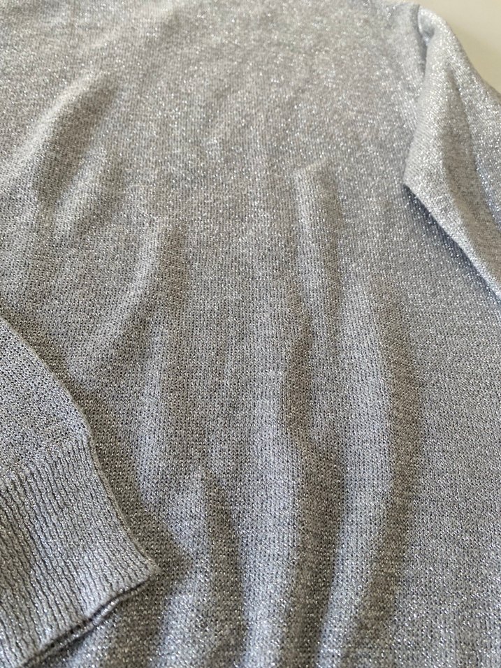 Gri Kadın Keten Basic Sweatshirt - Görsel 3