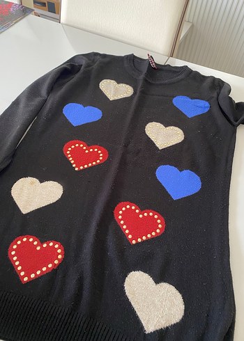 Nakışlı Çok Renkli Örgü Kadın Kazak - Görsel 2