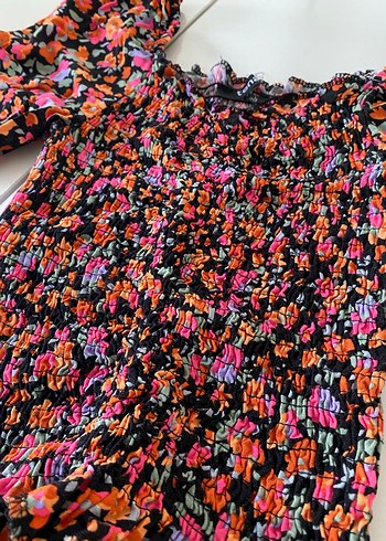 Çiçek Desenli Kısa Bohem Bluz - Görsel 2