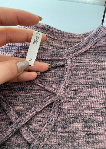 Bordo V Yakalı Kadın Triko Kazak - Görsel 4