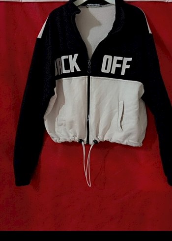 s Beden siyah Renk Siyah Beyaz Fermuarlı Mini Sweatshirt