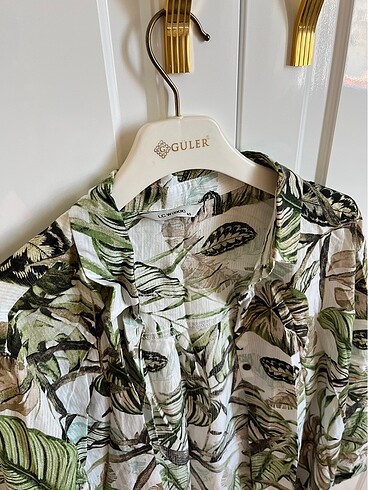 LC Waikiki Lcw ince pamuklu tunik gömlek desenli