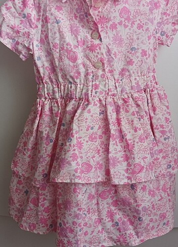 5 Yaş Beden pembe Renk LCW gömlek yaka kısa kollu poplin kumaş kız çocuk elbisesi 