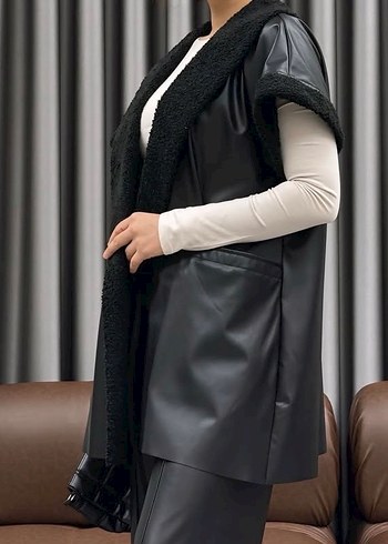 Kadın Siyah Deri Takım - Görsel 2