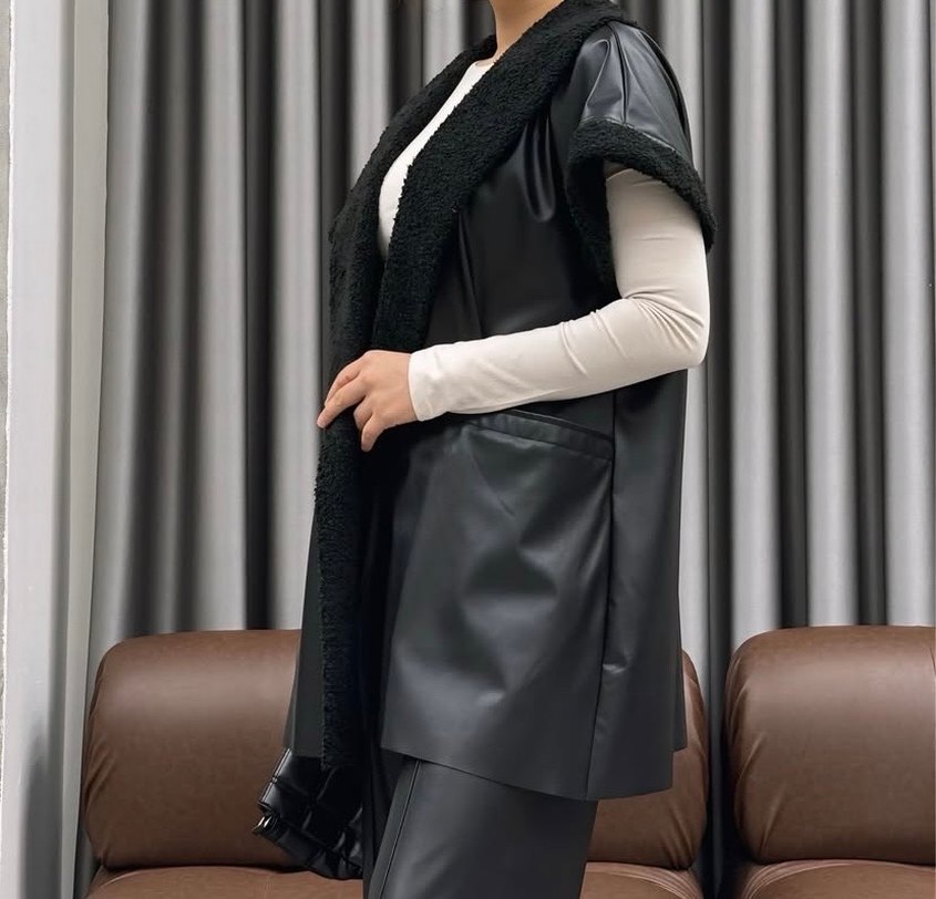 Kadın Siyah Deri Takım - Görsel 2