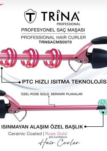 Trina Profesyonel Pembe Saç Maşası - Görsel 2