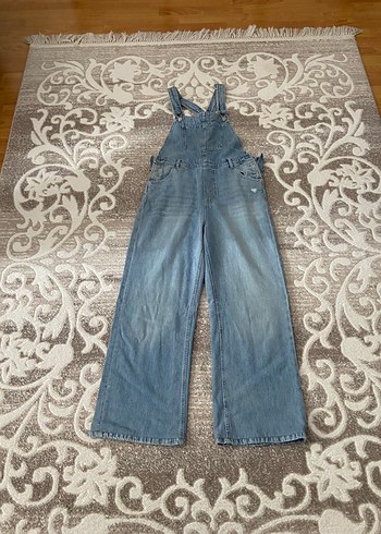 Kadın Mavi Bol Kesim Denim Tulum - Görsel 3