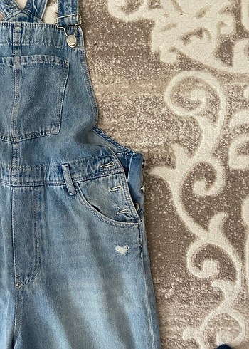 Kadın Mavi Bol Kesim Denim Tulum - Görsel 2