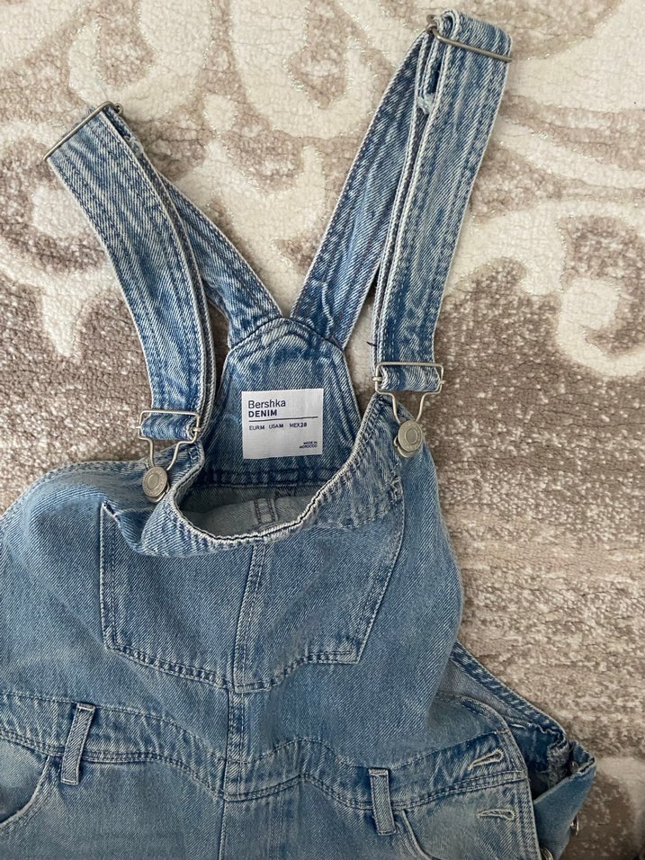 Kadın Mavi Bol Kesim Denim Tulum - Görsel 4