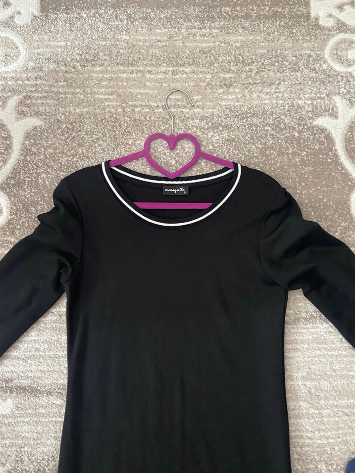 Siyah Uzun Kollu Midi Elbise - Görsel 2