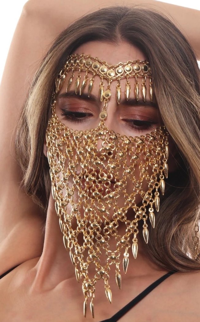 Zincir peçe yüz maskesi - Görsel 2
