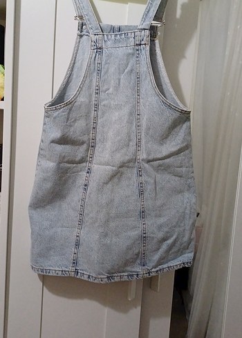 kadın kot etekli tulum - Görsel 2