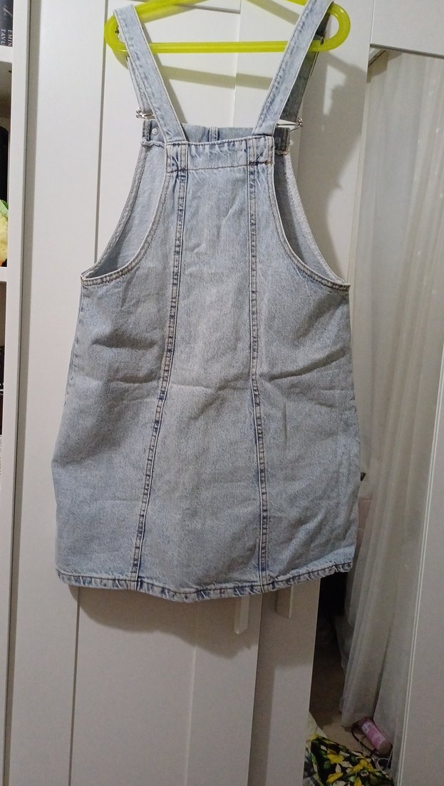 kadın kot etekli tulum - Görsel 2