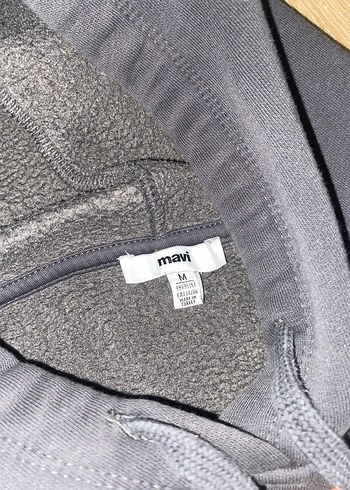 m Beden Mavi Kapüşonlu Kadın Sweatshirt