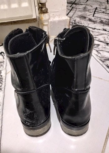 Siyah Deri Gotik Stiletto Bot - Görsel 5