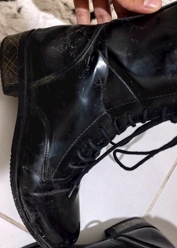 Siyah Deri Gotik Stiletto Bot - Görsel 2