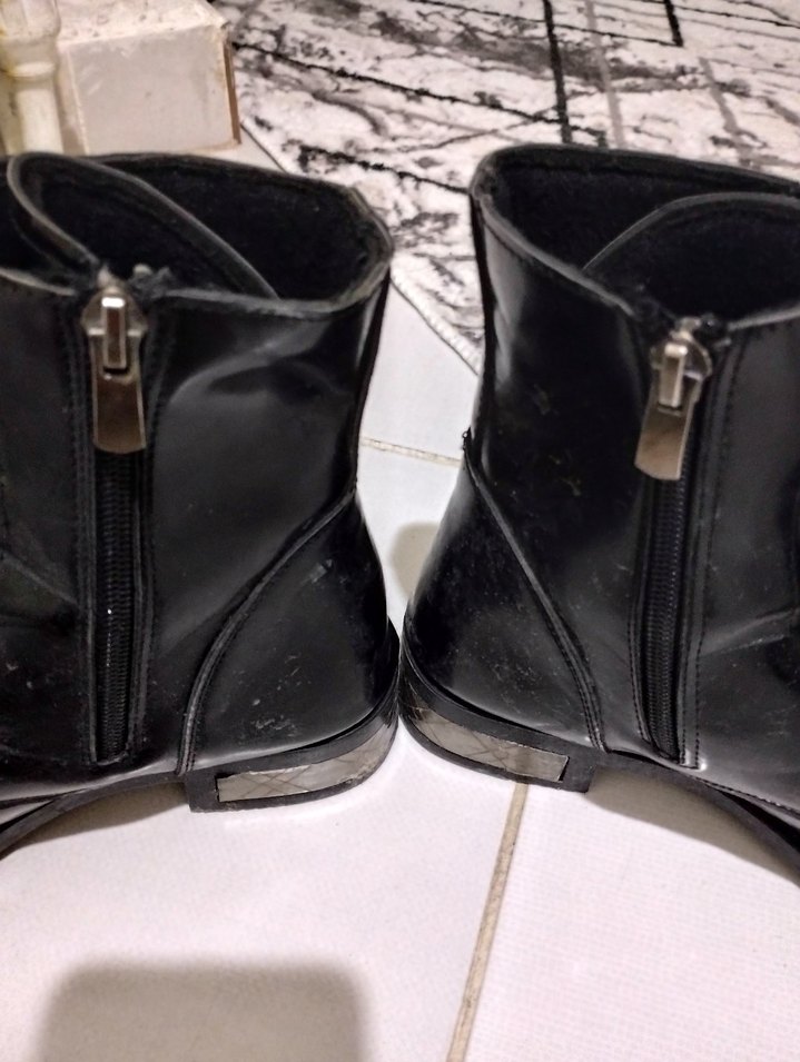 Siyah Deri Gotik Stiletto Bot - Görsel 4