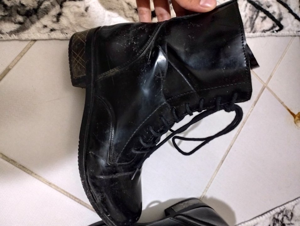 Siyah Deri Gotik Stiletto Bot - Görsel 2