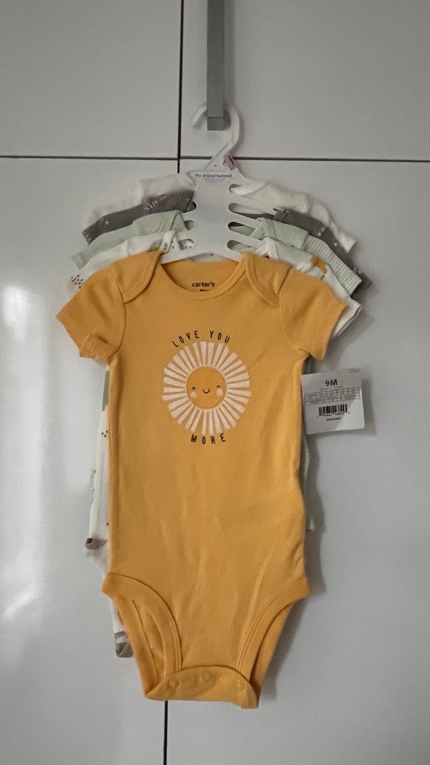 Kısa Kollu Pamuklu Erkek Bebek Bodysuit - Görsel 2