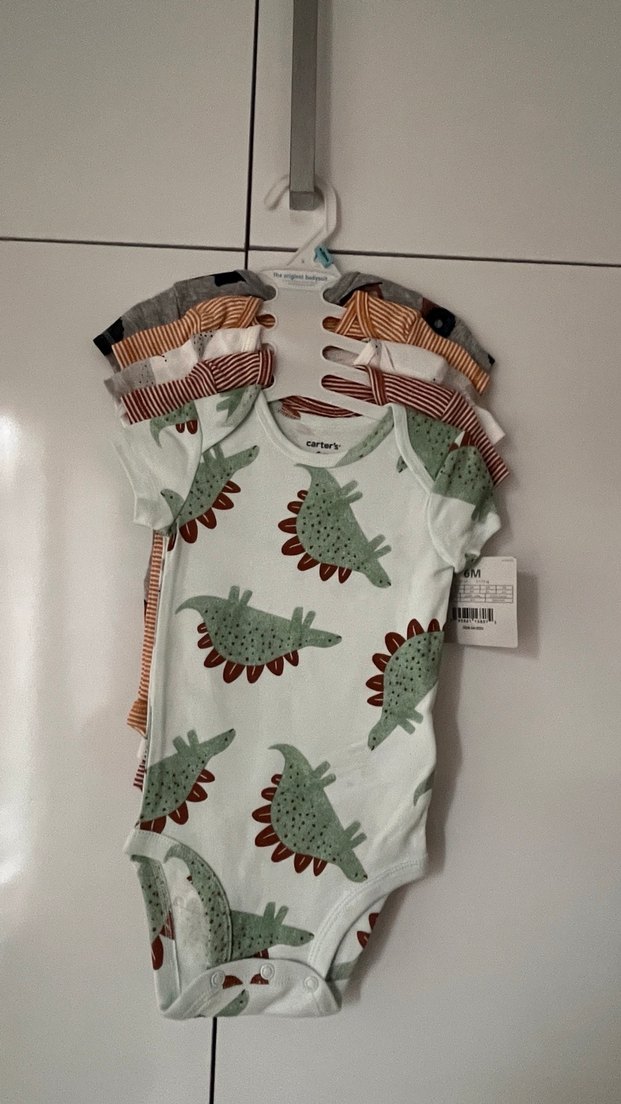 Carter's Gri Baskılı Erkek Bebek Body - Görsel 2