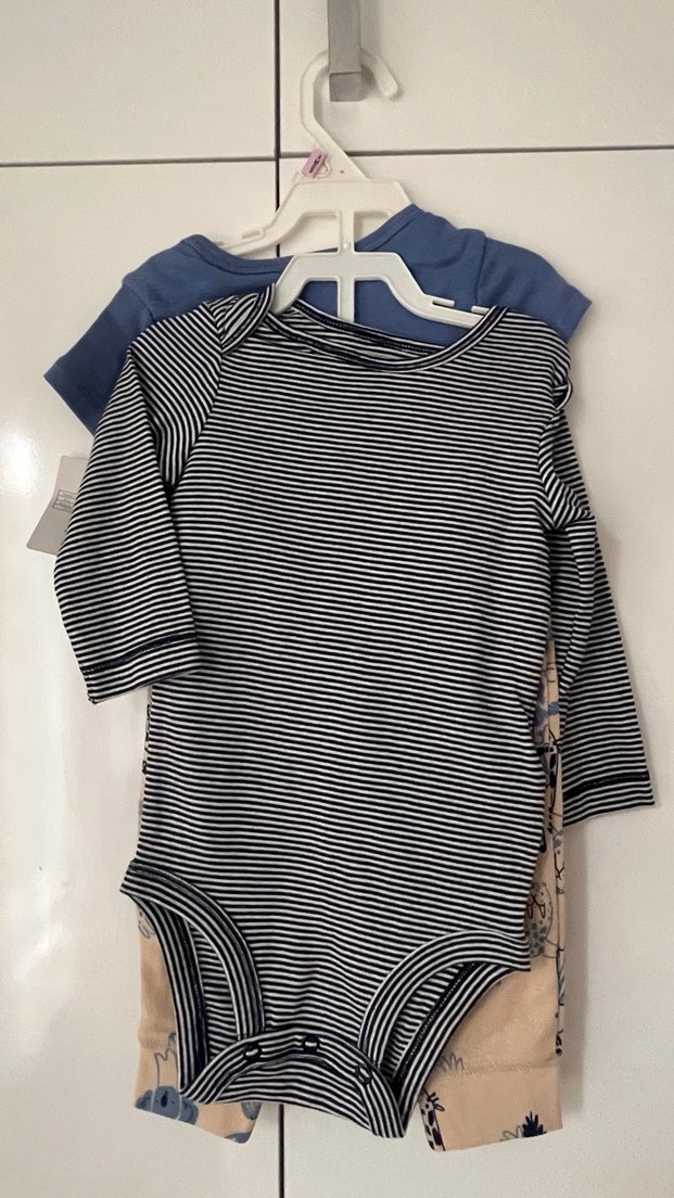 Mavi Kısa Kollu Bebek Body - Görsel 2