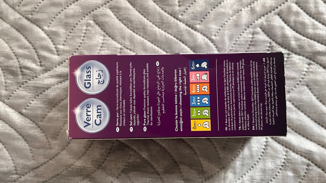 Cam Bebek Biberonu Gri Beyaz - Görsel 3