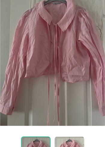 LC Waikiki Pastel Pembe Bagcikli Crop Gomlek
