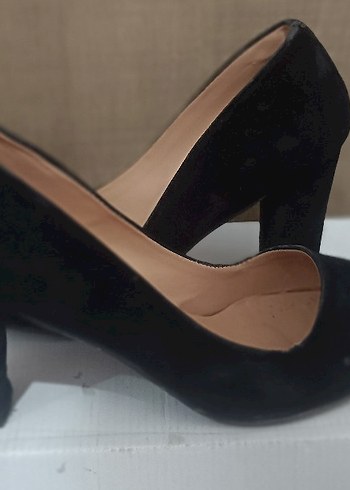 38 Beden siyah Renk Kadın süet Siyah Kalın Topuklu Stiletto