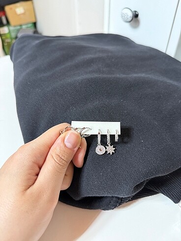 Accessorize Çelik silver küpe 3 lü